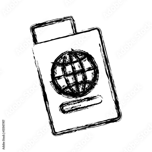 passport document icon over white background. vector illustration