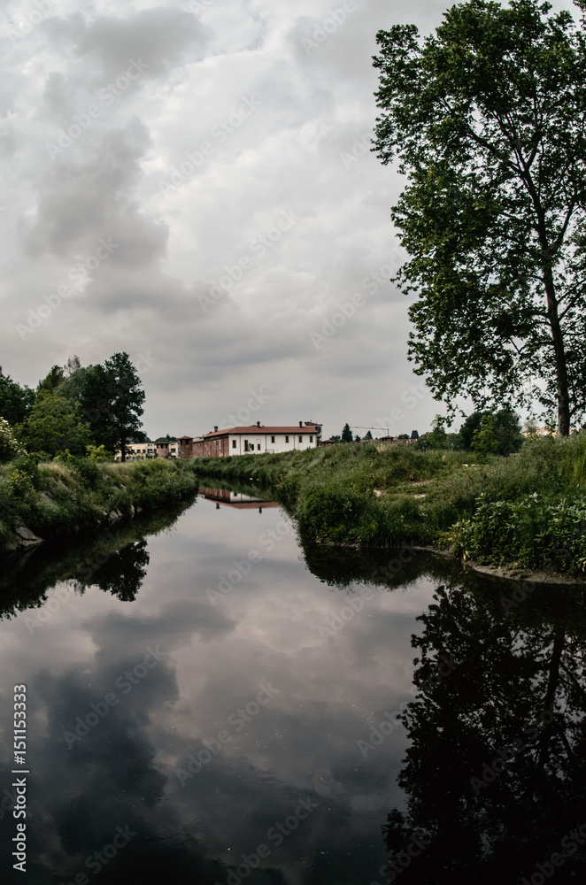 Fototapeta premium The castle in the park of the Olona river 