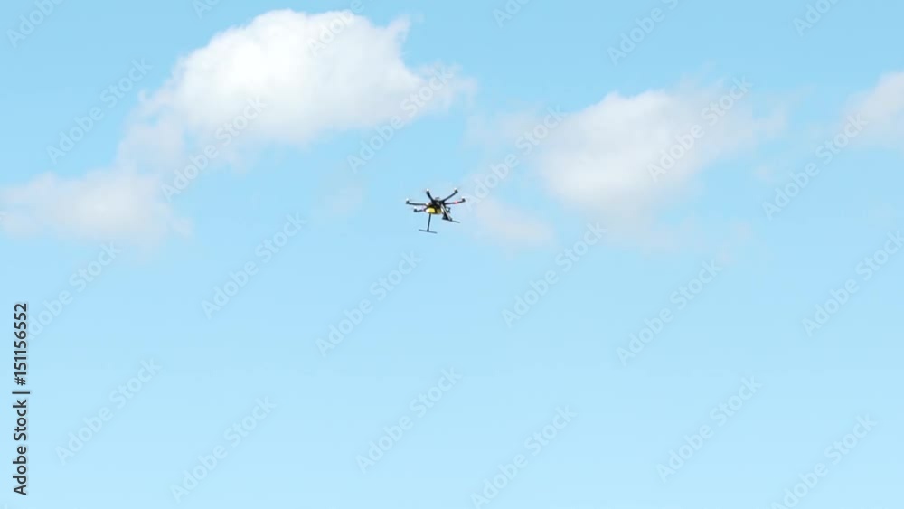 Hexacopter hovering in the air, slow motion HD Hexacopter hovering in the air, slow motion HD