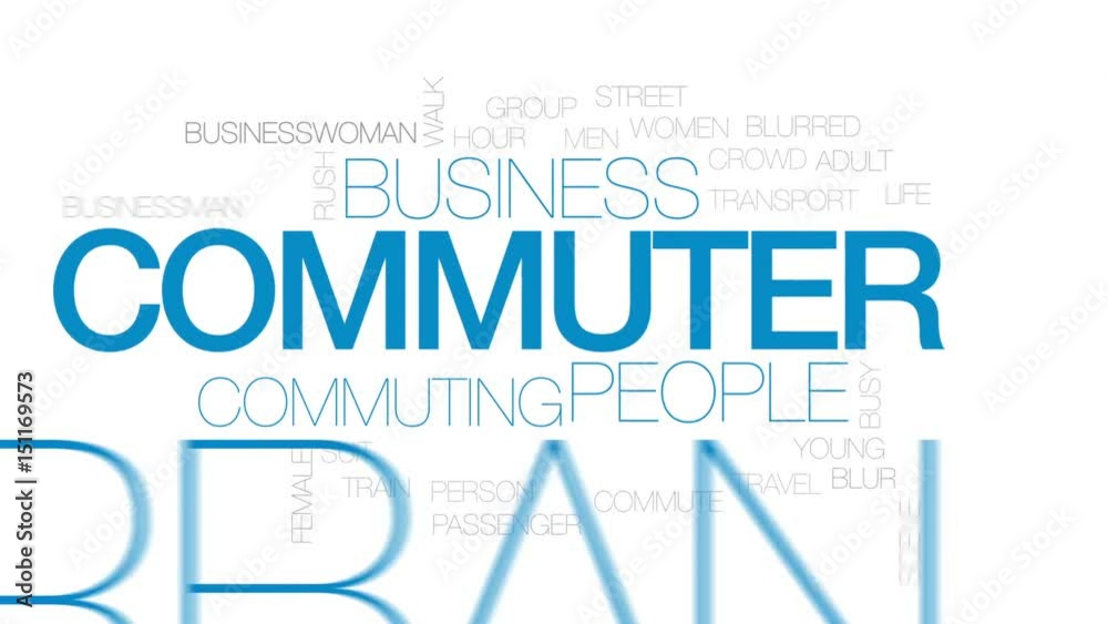 Commuter animated word cloud, text design animation. Kinetic typography. Commuter animated word cloud, text design animation. Kinetic typography.
