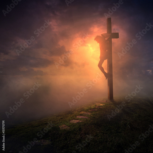 The cross with dark skies