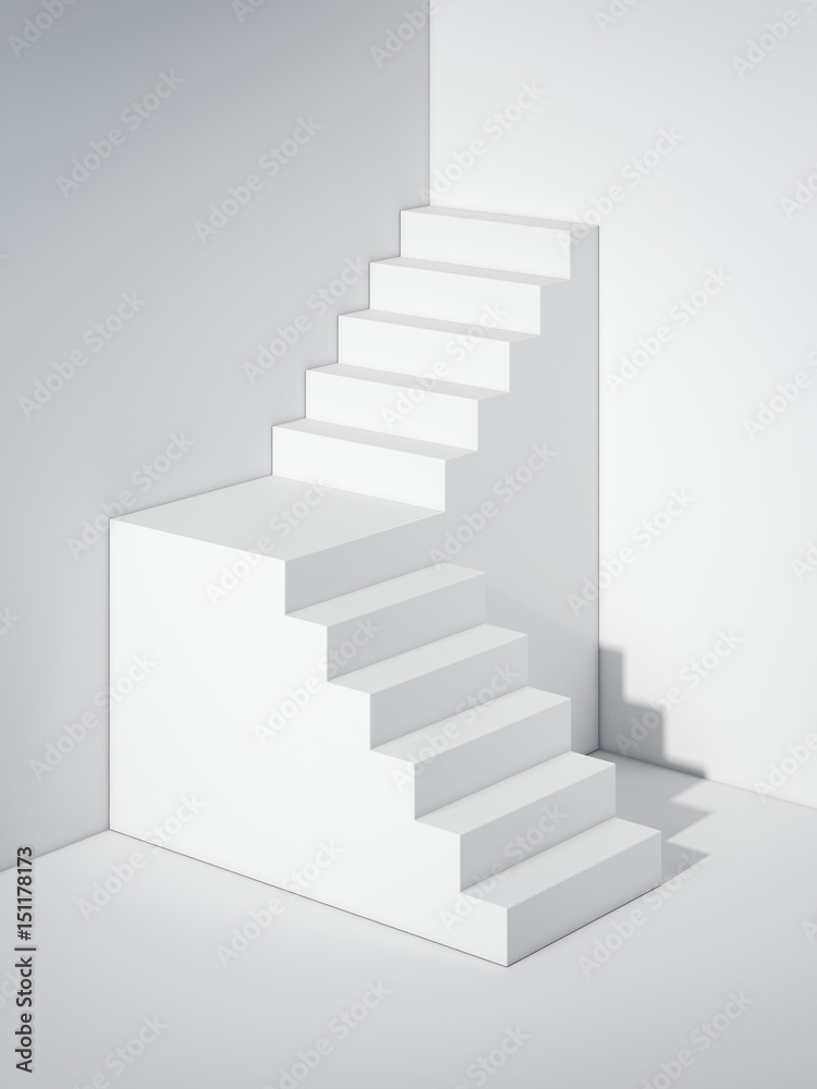 White stair. 3d rendering White stair. 3d rendering