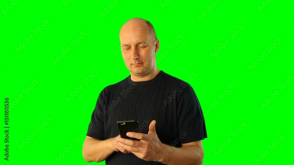 Adult man using smartphone. Adult man using smartphone.