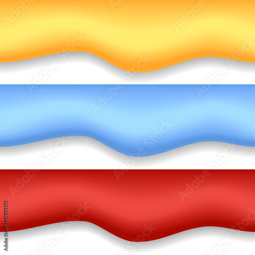 Set of colored plasticine clay with shadow isolated on a white background.