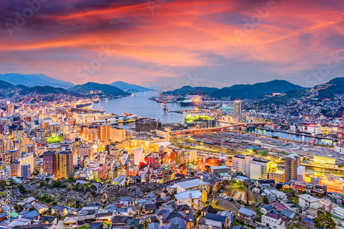 Nagasaki, Japan Twilight skyline