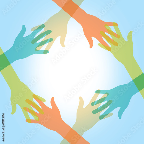 Friendly helping hands Illustration