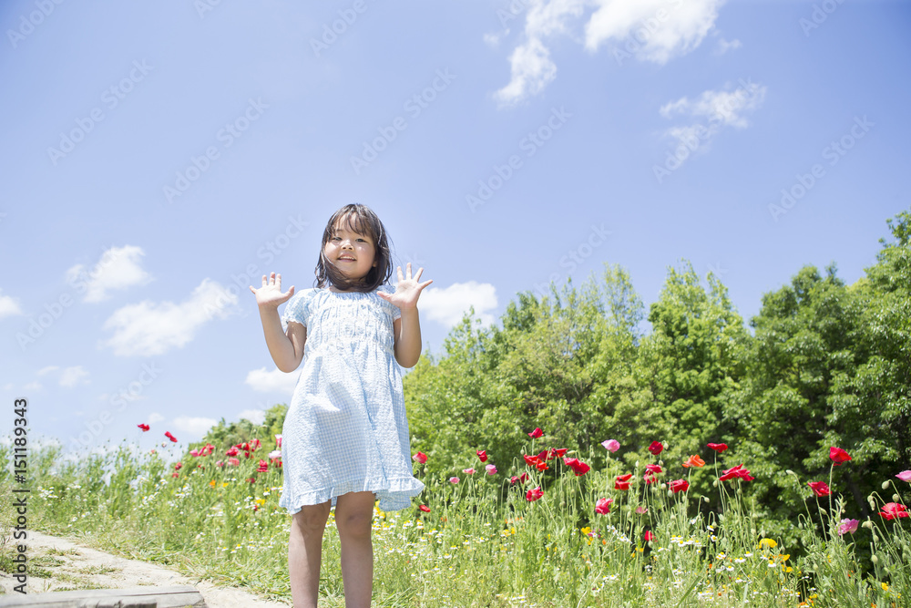 花畑と女の子