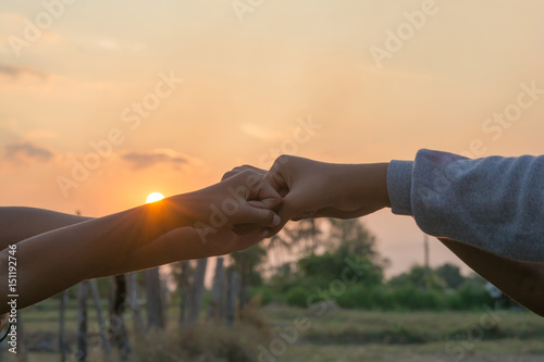 Join hands Sporting local children on playground