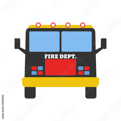 Fire car. Fire departament equipment icons. Vector Illustration.