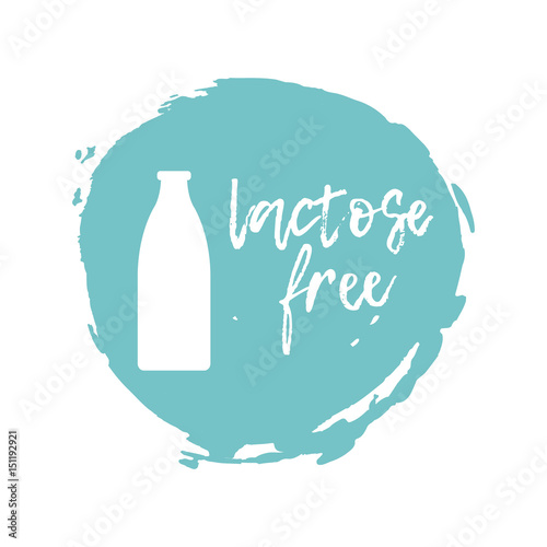Lactose Free Label. Food intolerance symbols. Vector illustration