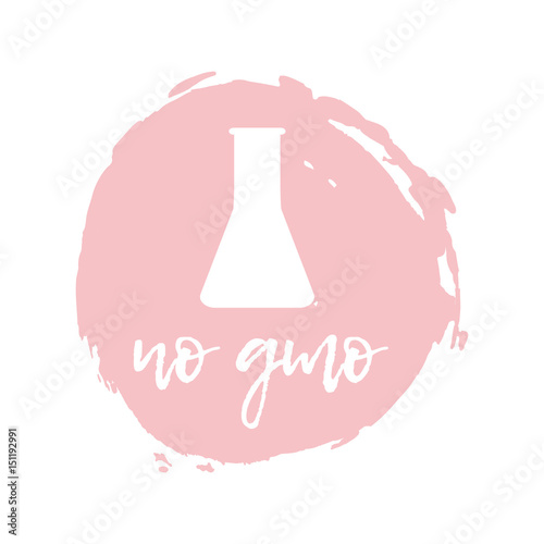 No GMO Label. Food intolerance symbols. Vector illustration