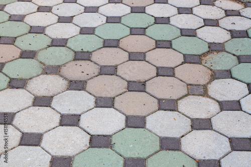 walkway block stone color cement in the park and copy space add text  Select focus with shallow depth of field.