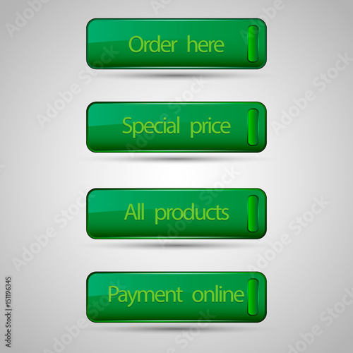 Set of commerce buttons