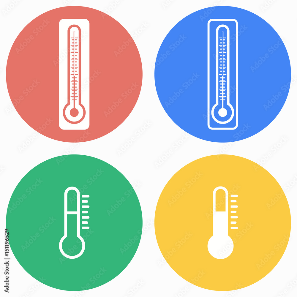 Thermometer icon set. Thermometer icon set.