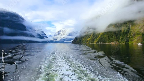 cruising in milford sound fiordland national park new zealand