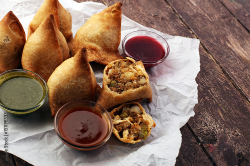 Indian special traditional street food punjabi samosa