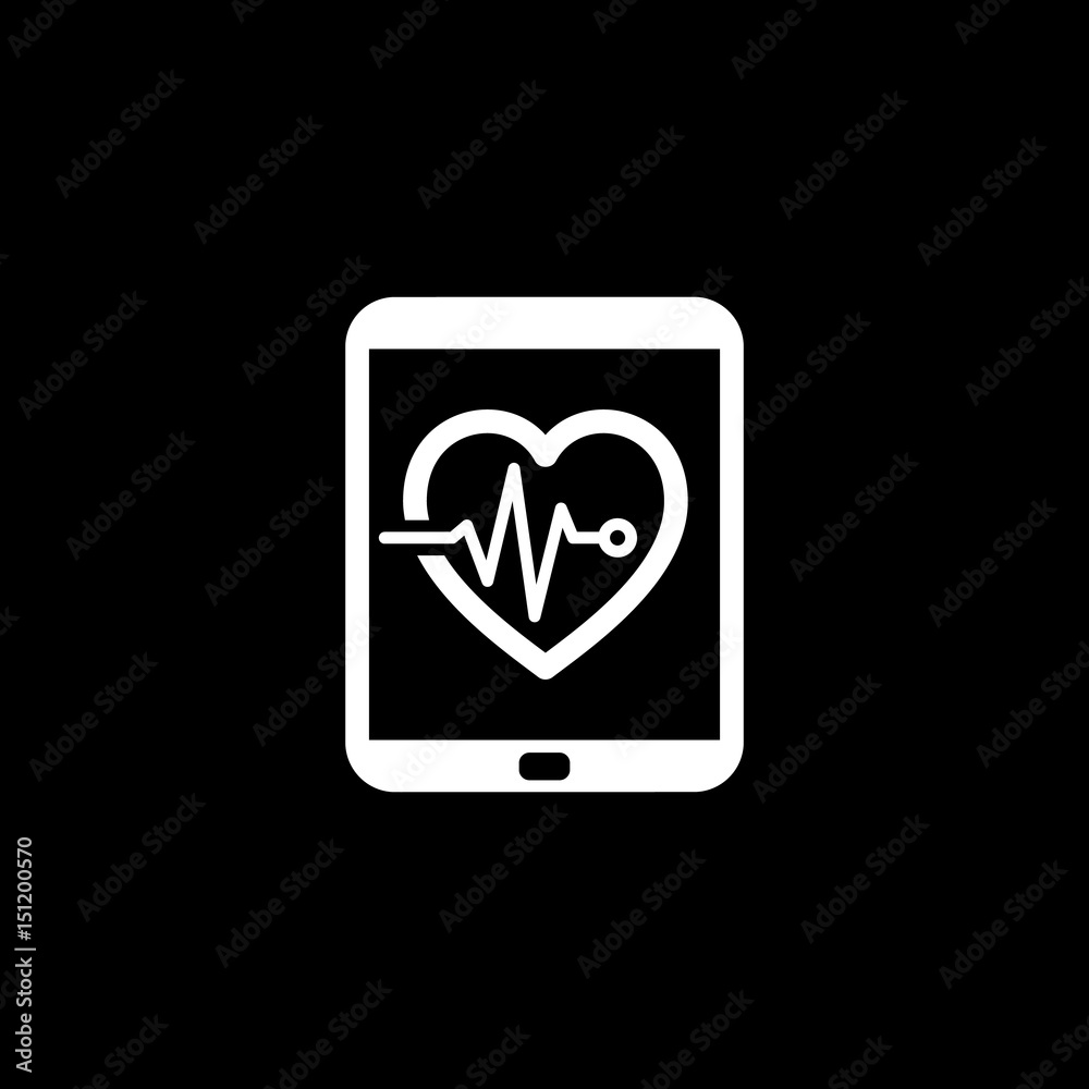 Cardiogram and Medical Services Icon. Flat Design. Cardiogram and Medical Services Icon. Flat Design.