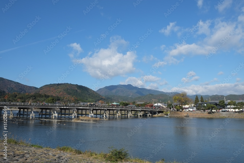 京都 渡月橋と桂川 京都 渡月橋と桂川