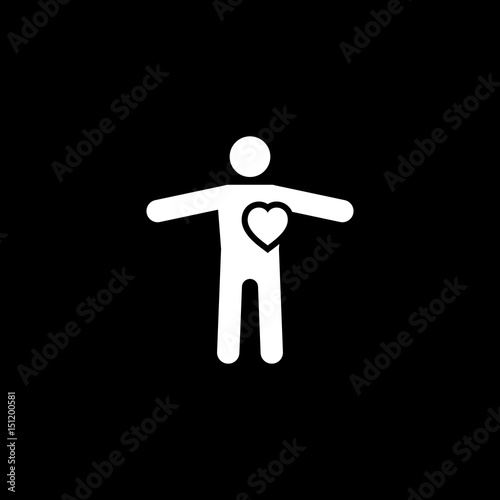 Heart Care and Medical Services Icon. Flat Design.