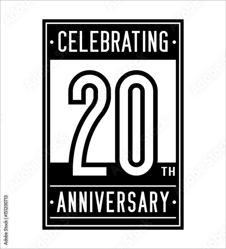 20 years anniversary design template. Vector and illustration.

