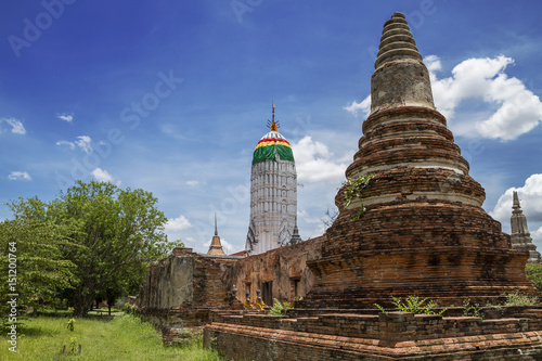 Archaeological site,Pagoda Putthaisawan Temple Ayutthaya , Thailand photo