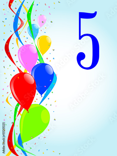 5 Balloons and Confetti Party