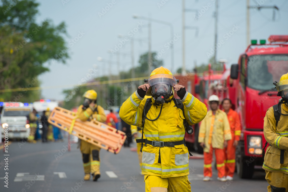 firefighter with oxygen mask firefighter with oxygen mask