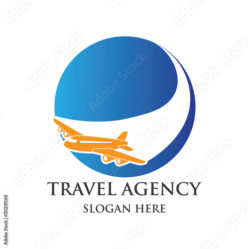 air plane logo, travel world logo with text space for your slogan / tag line, vector illustration