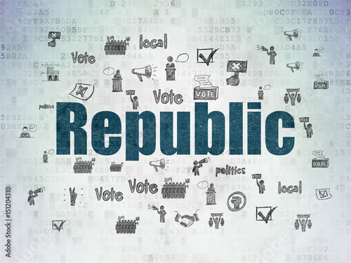 Political concept: Republic on Digital Data Paper background