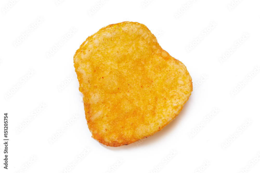 Potato chips isolated on white background Potato chips isolated on white background