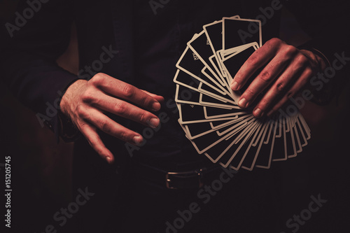 Man showing tricks with cards