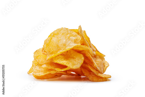 Quadro em tela Potato chips isolated on white background