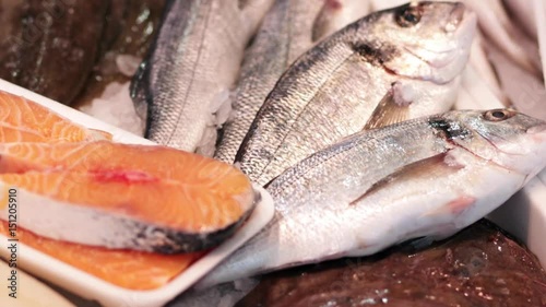 Fresh fish market video detail.