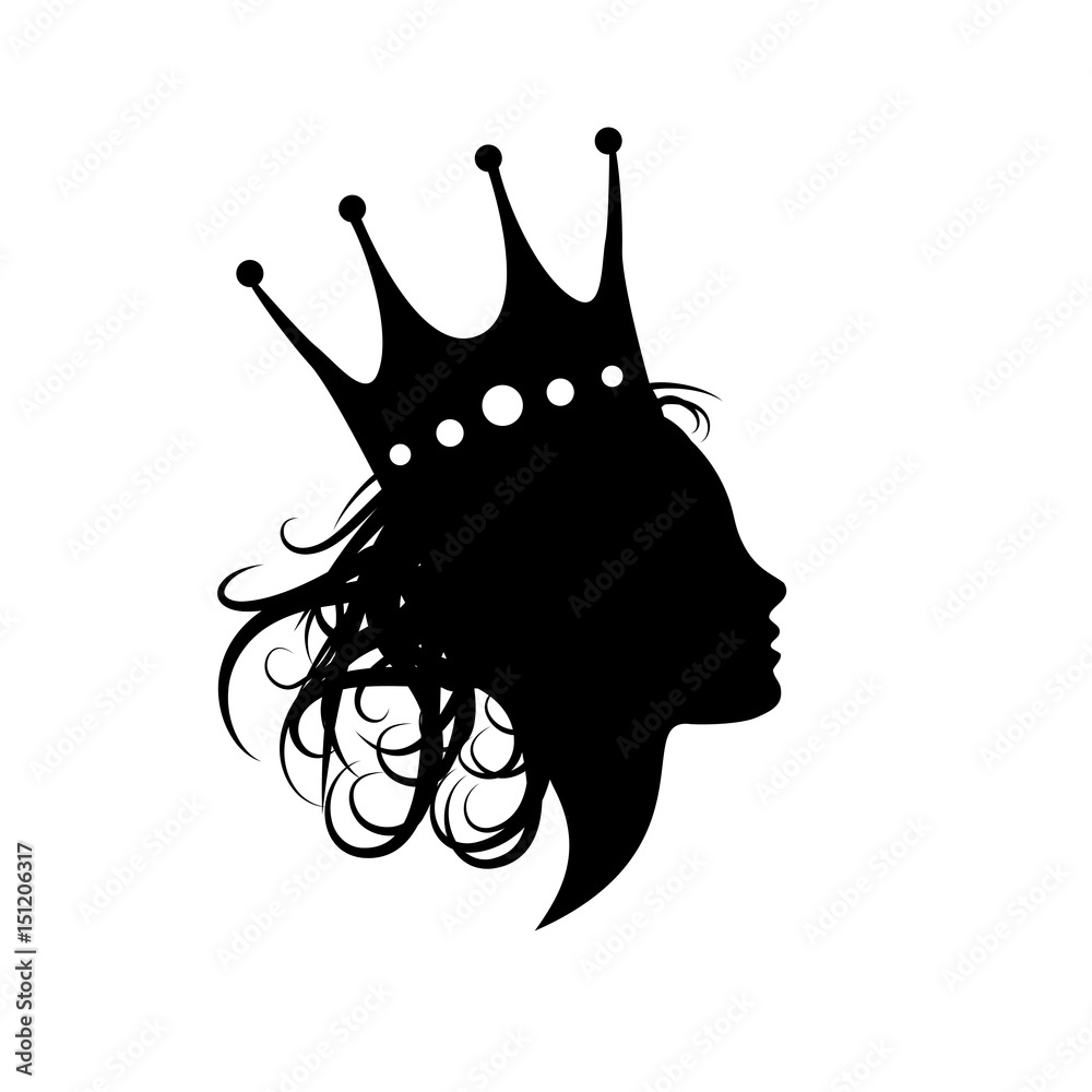 Vector sign queen with crown. Fashion and beauty concept Stock Vector ...