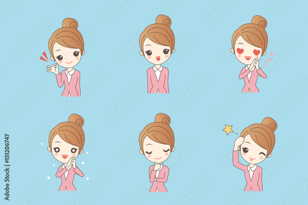cute cartoon businesswoman