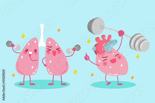 cartoon lung and heart
