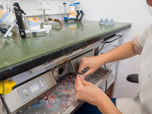 Dental Technican working on a Tooth Crown