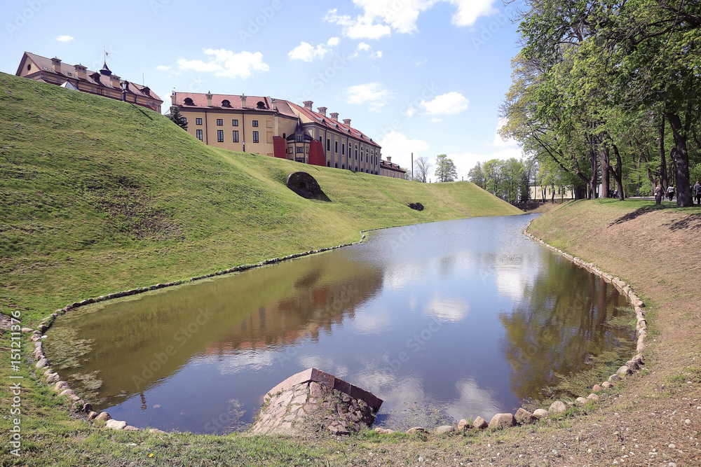 Tourist view the castle in Belarus