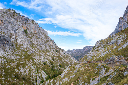 The valley of river Duje, spanisch Vale do Rio Duje, situated in east side of the mountain range Los Picos de Europa, Asturias Spain. The valley is wonderful for hiking and leads along the river Duje © ksl