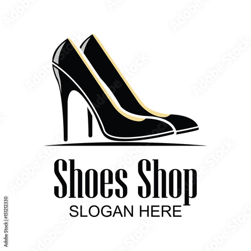 shoes store, shoes shop logo with text space for your slogan / tag line for fashion business. vector illustration
