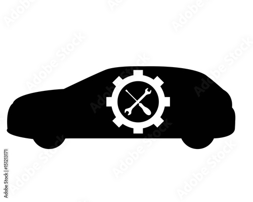 pittogramma automobile con logo riparazione vettoriale