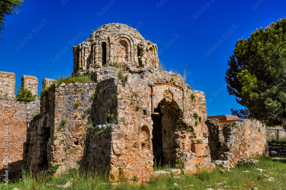 Ruins of an ancient Byzantine church in Alanya castle, Turkey