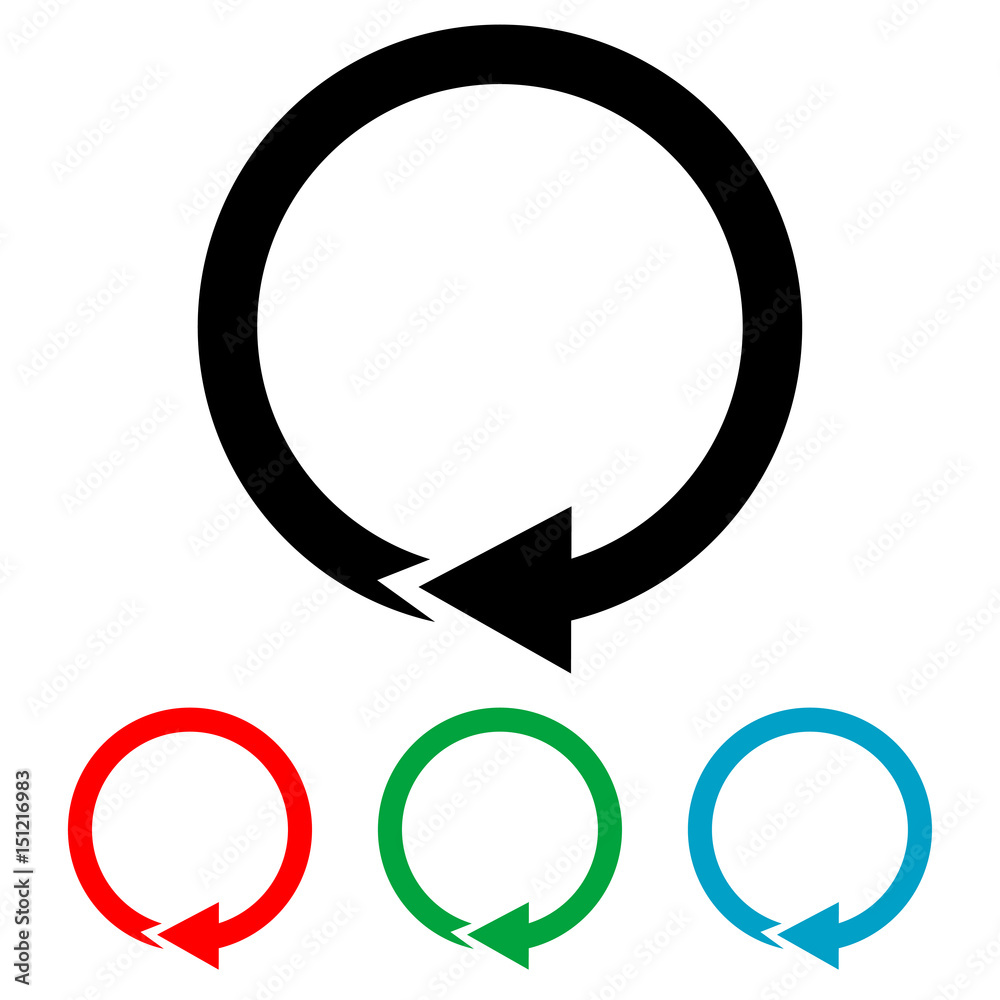 Icono plano flecha circular varios colores Icono plano flecha circular varios colores