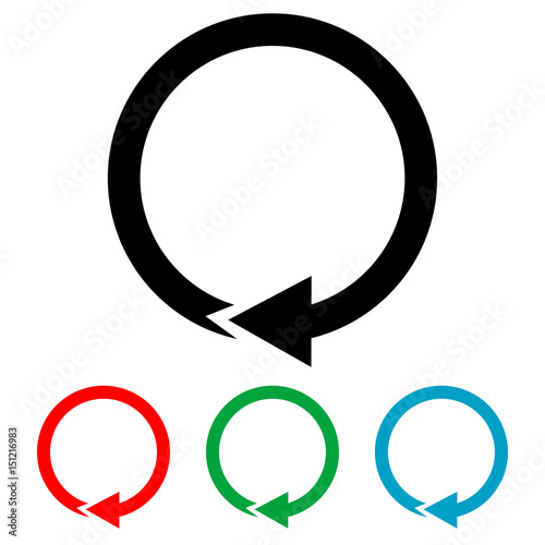Icono plano flecha circular varios colores