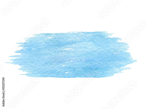 Hand drawn watercolor blue texture isolated on the white background. Vector.