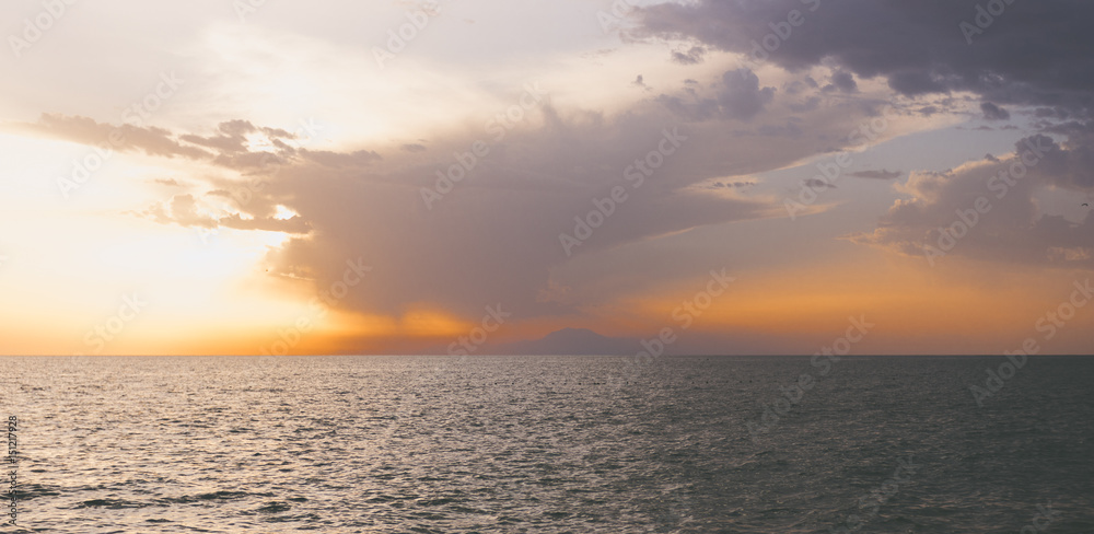 Sunset at the sea. Seascape