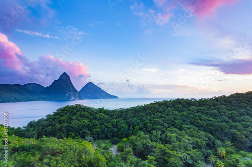 Pitons from Jade Mountain Resort, Saint Lucia photo