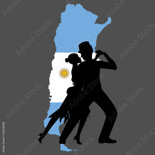 Argentina map and tango