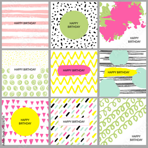 Set of artistic creative universal cards.