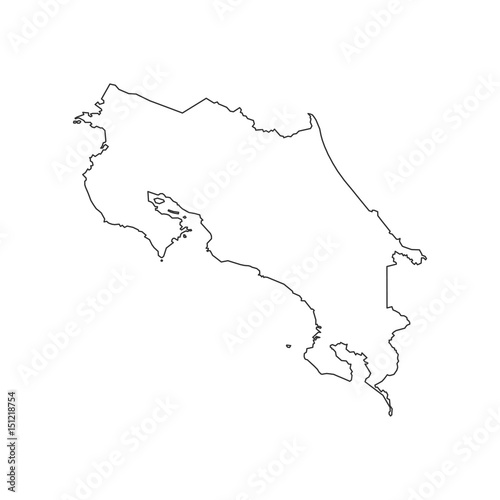 Costa Rica map silhouette